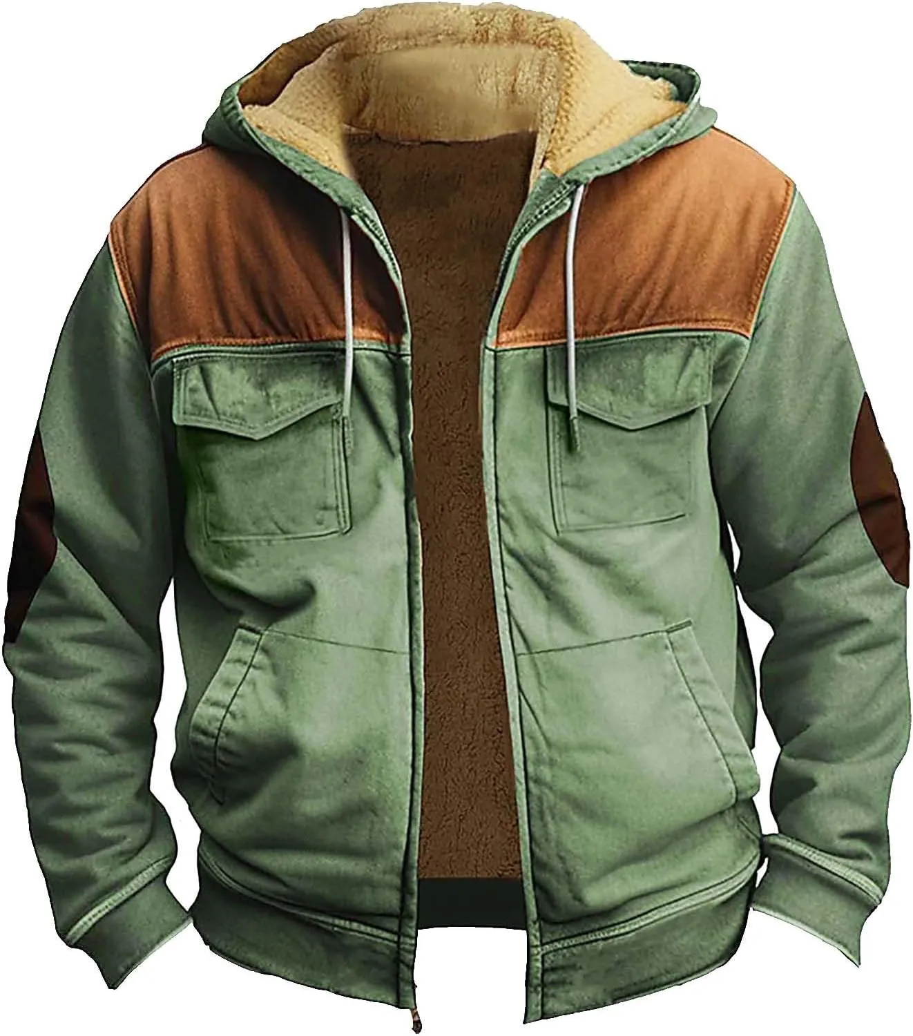 Men's Fashion Sweatshirts Coats Long Sleeve Zipper Hooded Classic Trendy Coat Hiking Travel for Men