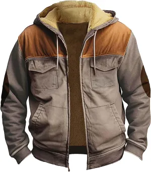 Men's Fashion Sweatshirts Coats Long Sleeve Zipper Hooded Classic Trendy Coat Hiking Travel for Men