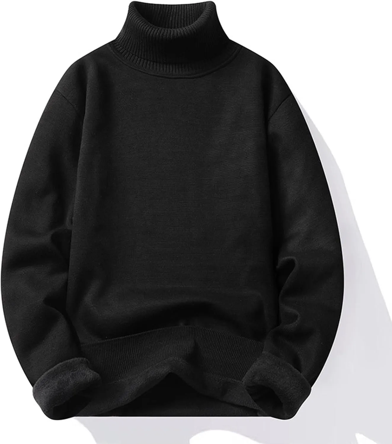Men's Fleece Lined Thermal Turtleneck Sweater Oversized Long Sleeve Casual Pullover Jumper Tops Knitted Sweaters 2025