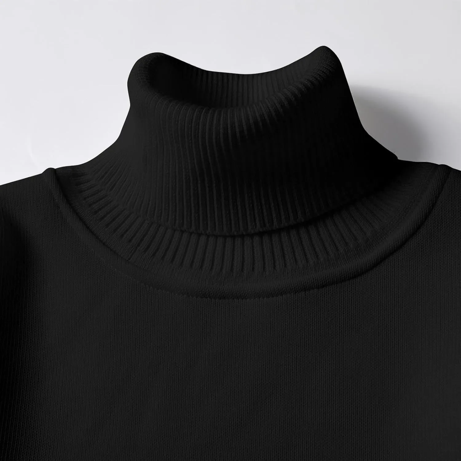 Men's Fleece Lined Thermal Turtleneck Sweater Oversized Long Sleeve Casual Pullover Jumper Tops Knitted Sweaters 2025