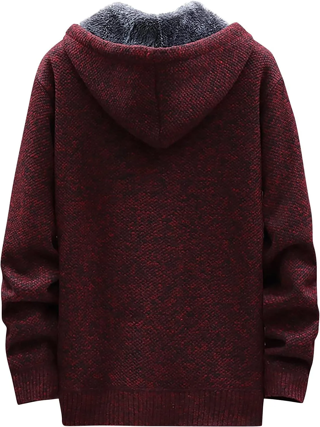 Men's Full-Zip Fleece Knitted Regular Fit Full Zip Cardigan Sweater with Soft Brushed Flannel Lining