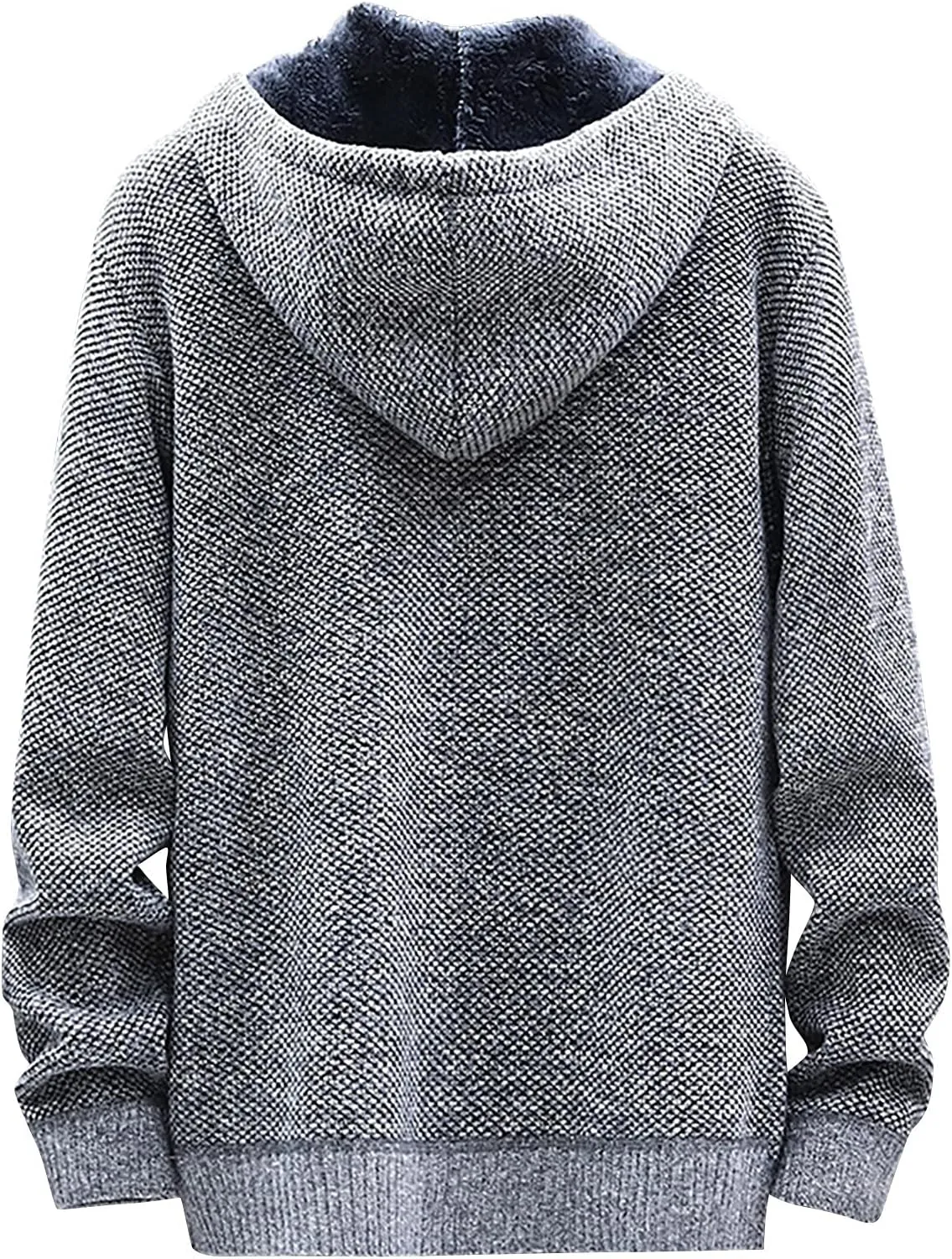 Men's Full-Zip Fleece Knitted Regular Fit Full Zip Cardigan Sweater with Soft Brushed Flannel Lining