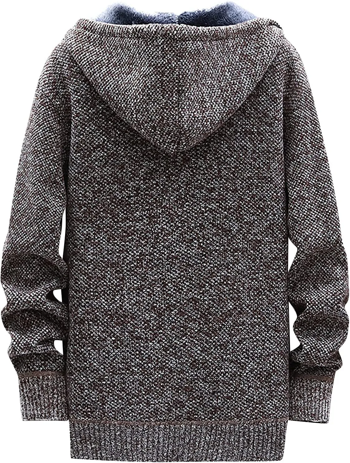 Men's Full-Zip Fleece Knitted Regular Fit Full Zip Cardigan Sweater with Soft Brushed Flannel Lining