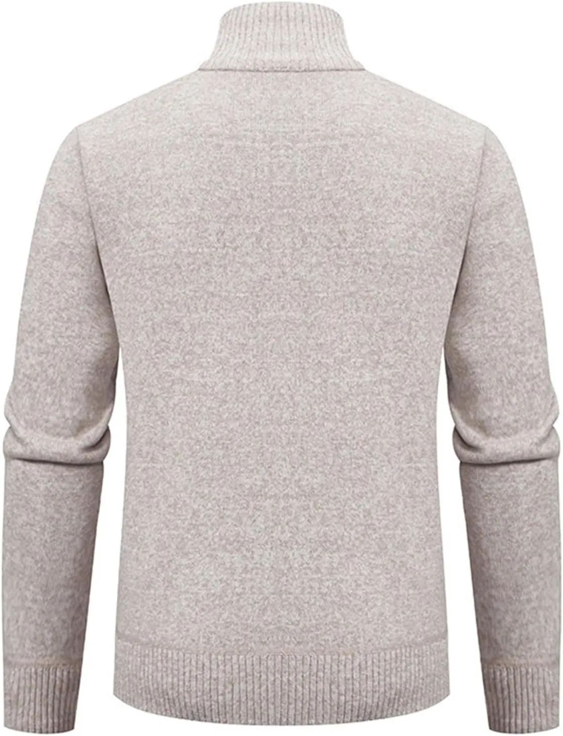 Mens Full Zipper Cardigan Sweater Stand Collar Thick Weave Pullover Thermal Knitted Tops Long Sleeve with Pockets