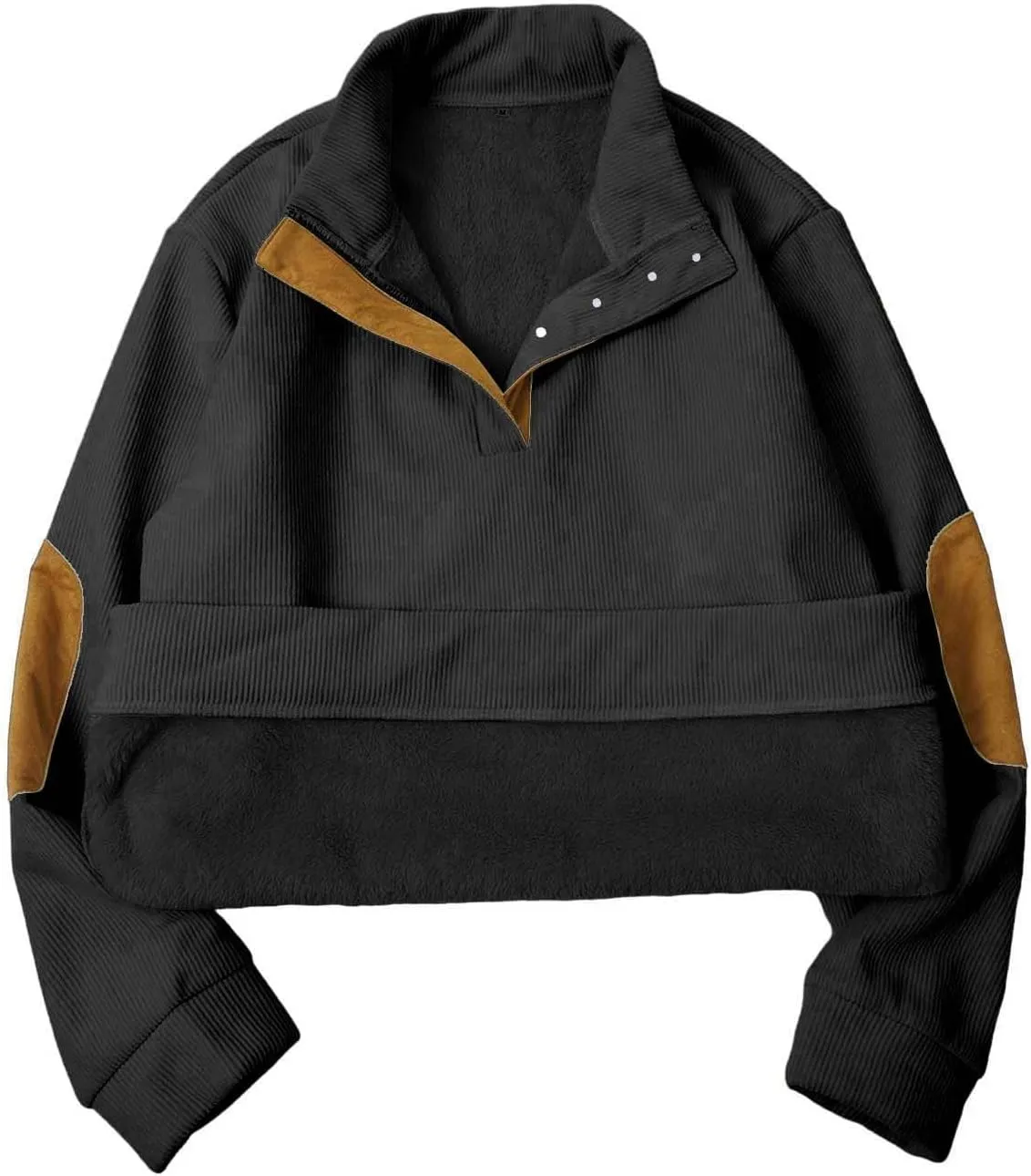 Men's Henley Pullover Sweatshirts Sweatshirt Warm Cuff Patch Long Sleeve Cashmere Tops Long Sleeve Shirts for Men