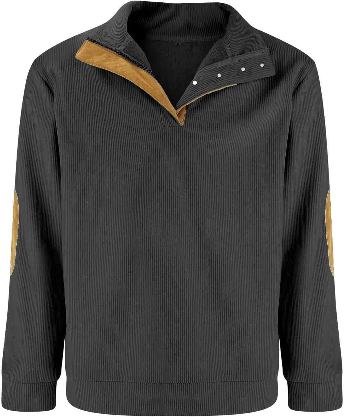 Men's Henley Pullover Sweatshirts Sweatshirt Warm Cuff Patch Long Sleeve Cashmere Tops Long Sleeve Shirts for Men