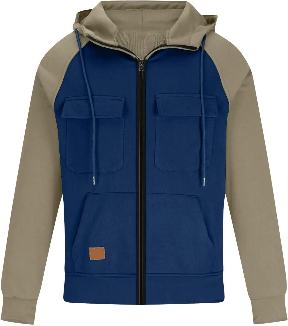 Men's Hoodie Full Zip Up Sweatshirt with Pockets Durable and Comfortable Outdoor Jackets for Men