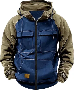 Men's Hoodie Full Zip Up Sweatshirt with Pockets Durable and Comfortable Outdoor Jackets for Men