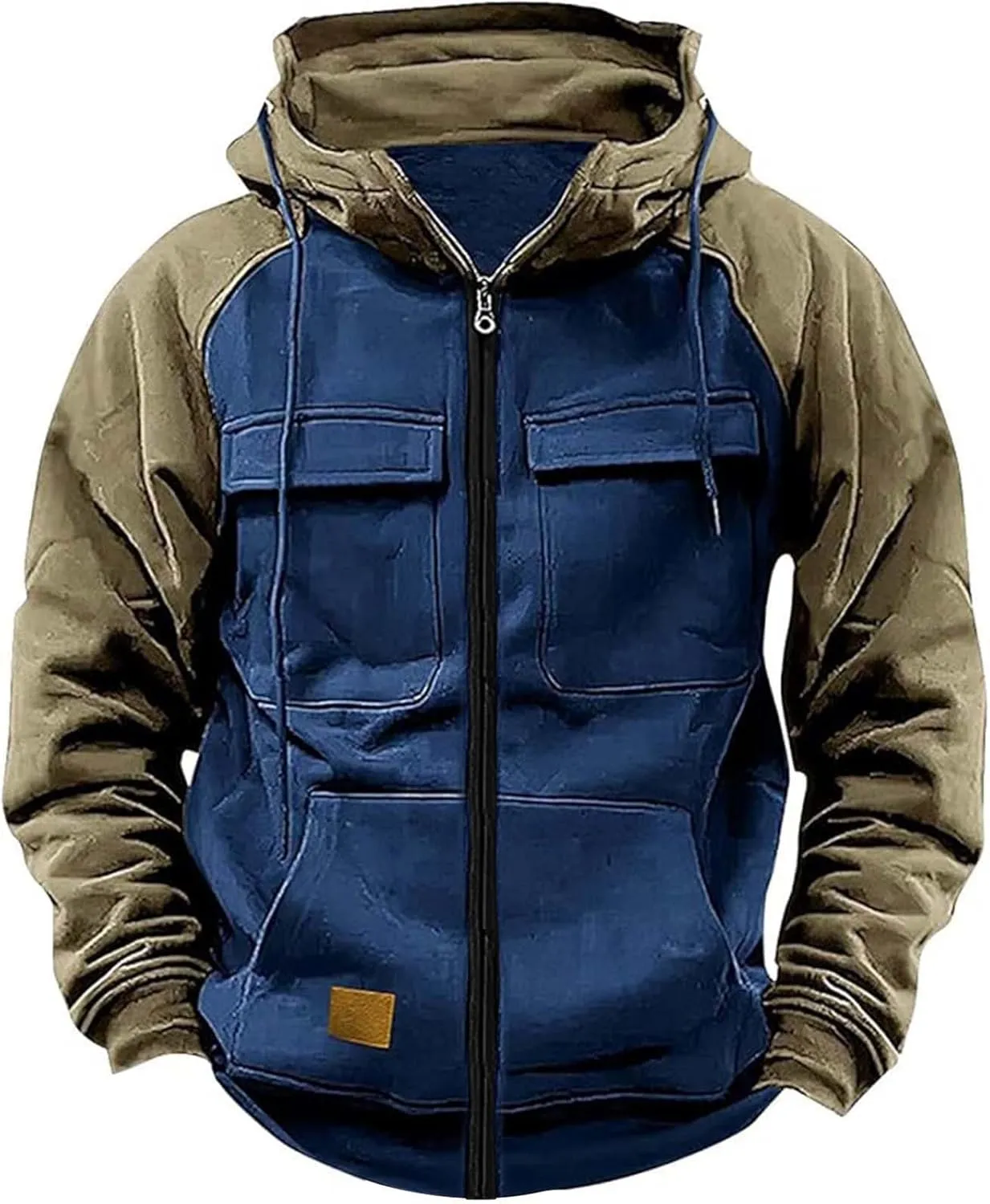 Men's Hoodie Full Zip Up Sweatshirt with Pockets Durable and Comfortable Outdoor Jackets for Men