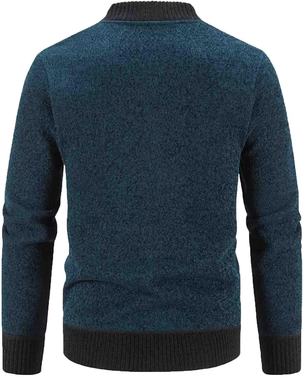 Mens Hoodies Knit Sweater, Full Zip Fleece Lined Cardigan Sweaters Casual Regular Fit Knit Hooded Men Sweater Jackets
