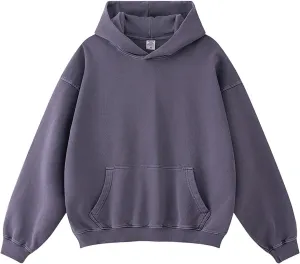 Mens Hoodies Pullover Oversized Fleece Hoodie Wash Plush Sweatshirt Vintage Heavyweight Fall Streetwear Unisex