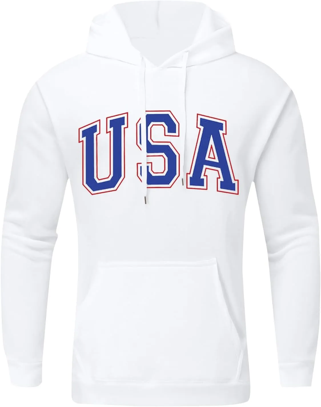 Men's Letter Graphic Print Hoodie Casual Long Sleeve Pullover Oversize New York Sweatshirt Pocket Drawstring Top