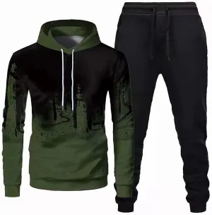 Men's Lightweight Hoodie Winter Sports Casual Fitness Suit With Dots Hoodie Sweatshirt And Pants