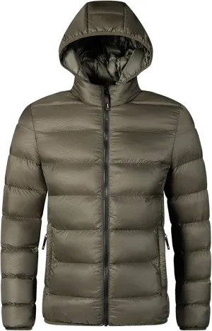 Mens Lightweight Packable Puffer Jacket Hooded Insulated Thermal Puffy Winter Jackets Down Coat for Running Travel