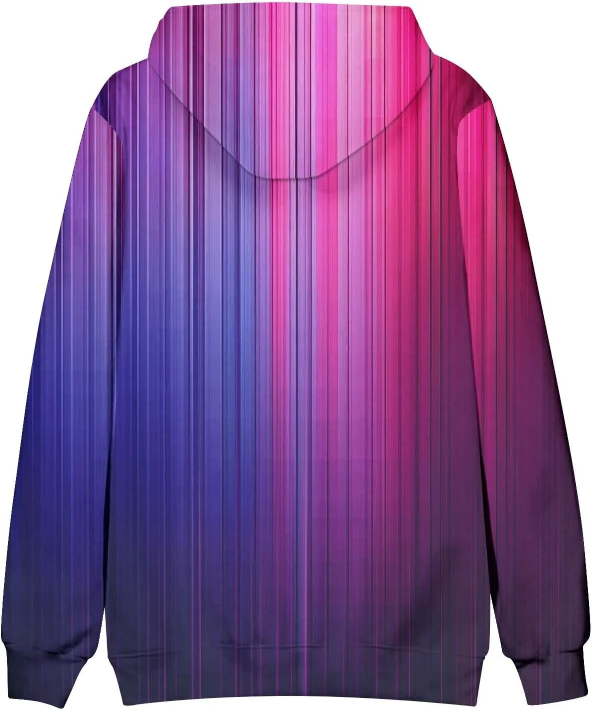 Men's Loose Long Sleeve Hoodies Sweatshirt Gradient Printed Hooded Sweatshirts Pocket Fall Winter Warm Pullover Tops