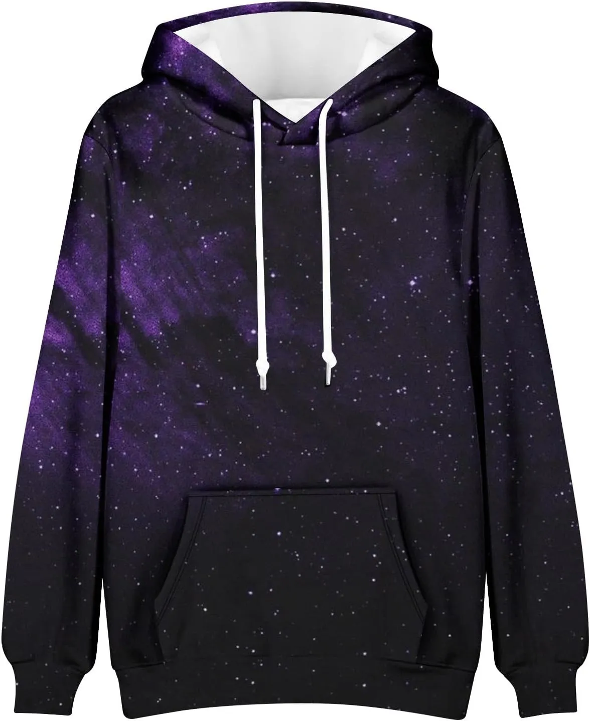 Men's Loose Long Sleeve Hoodies Sweatshirt Gradient Printed Hooded Sweatshirts Pocket Fall Winter Warm Pullover Tops