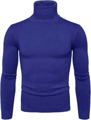 Men's Mock Turtleneck Lightweight Slim Fit Pullover Long Sleeve Solid Color Knitwear Casual Loose Oversize Sweater