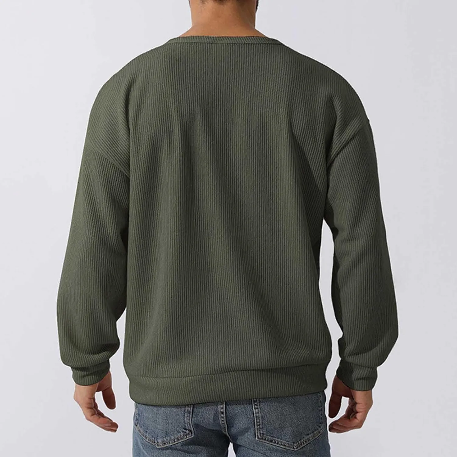 Men's Oversized Sweatshirts Long Sleeve Button Down Knitted Casual Blouses Tops Comfy Soft Sweaters Cardigans with Pockets