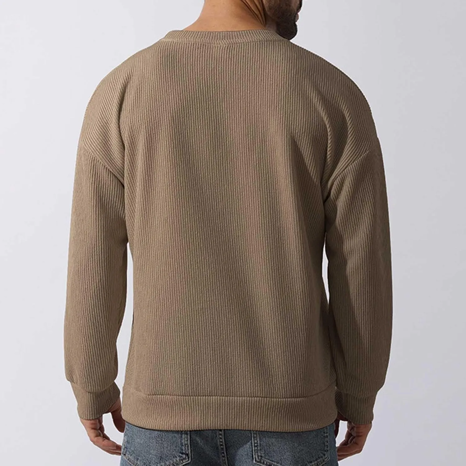 Men's Oversized Sweatshirts Long Sleeve Button Down Knitted Casual Blouses Tops Comfy Soft Sweaters Cardigans with Pockets