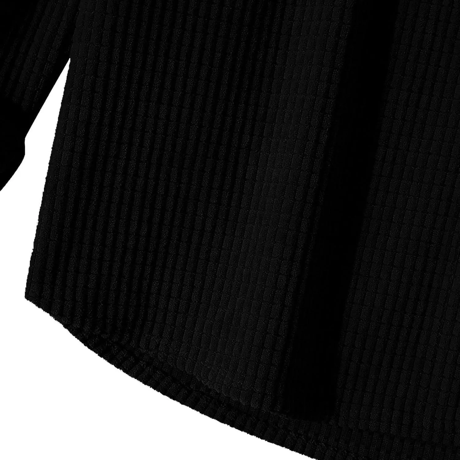Mens Padded Waffle Jackets Hooded Button Down Cardigan Casual Long Sleeve Coats Fashion Sweatshirts Fall Tops