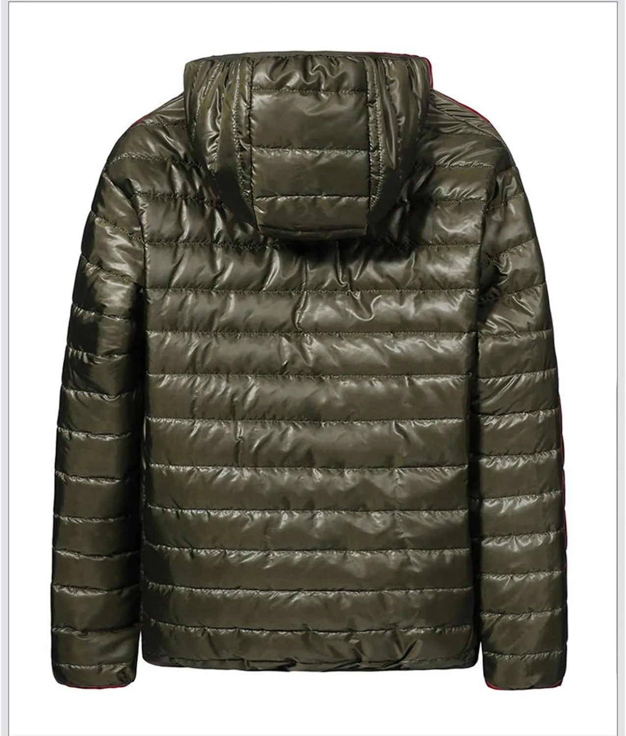 Men's Puffer Jacket Thickened Winter Coat Full Zip Hooded Cardigan Jacket Classic Solid Color Long Sleeve Warm Jacket