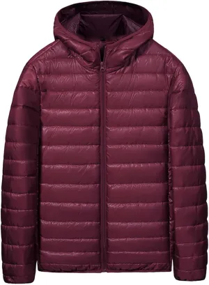 Men's Puffer Jacket Thickened Winter Coat Full Zip Hooded Cardigan Jacket Classic Solid Color Long Sleeve Warm Jacket