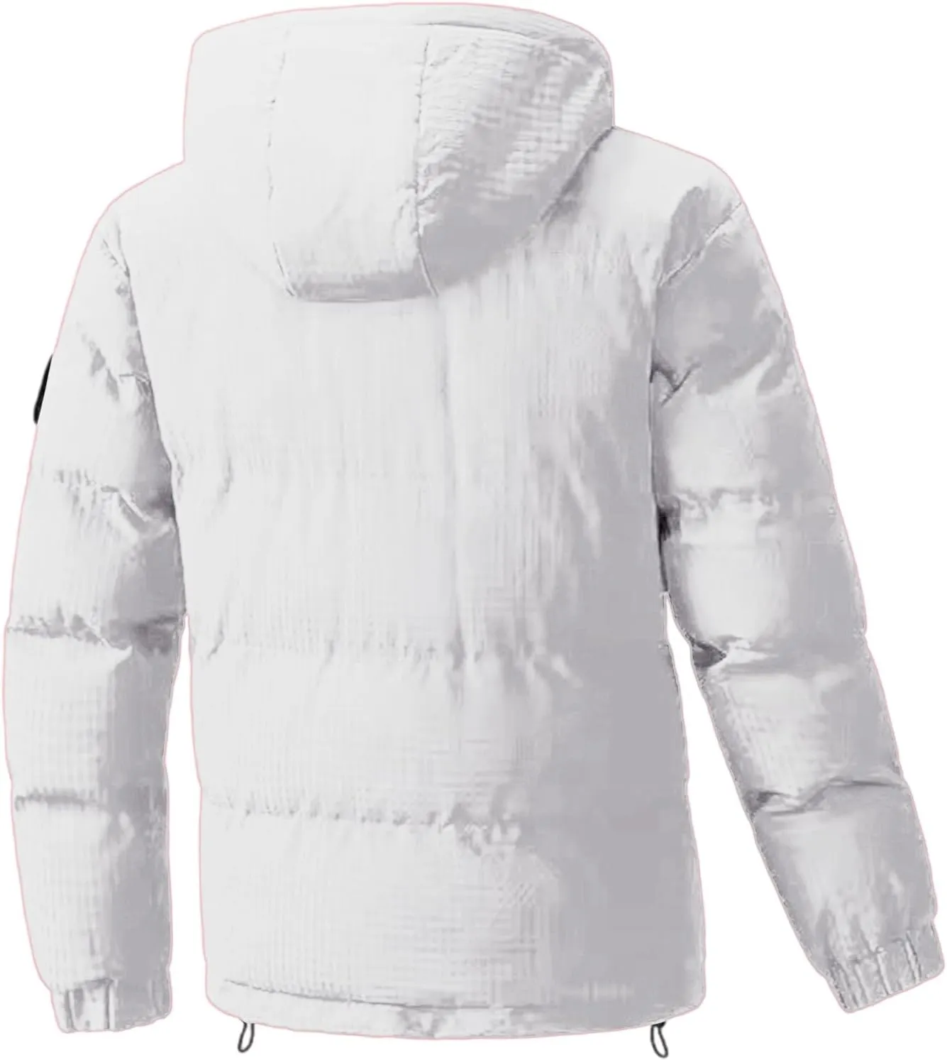 Men's Puffer Jackets Winter Warm Waterproof Down Coat Long Sleeve Puffy Jacket Stylish Trendy Outerwear with Hood
