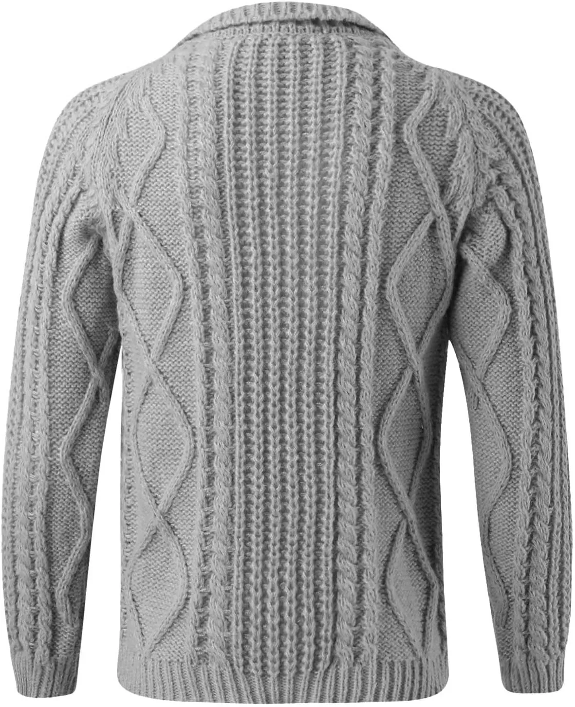 Mens Shawl Collar Cardigan Sweater Cable Knitted Button Down Solid Color Sweaters Chunky Fall Winter Outwear