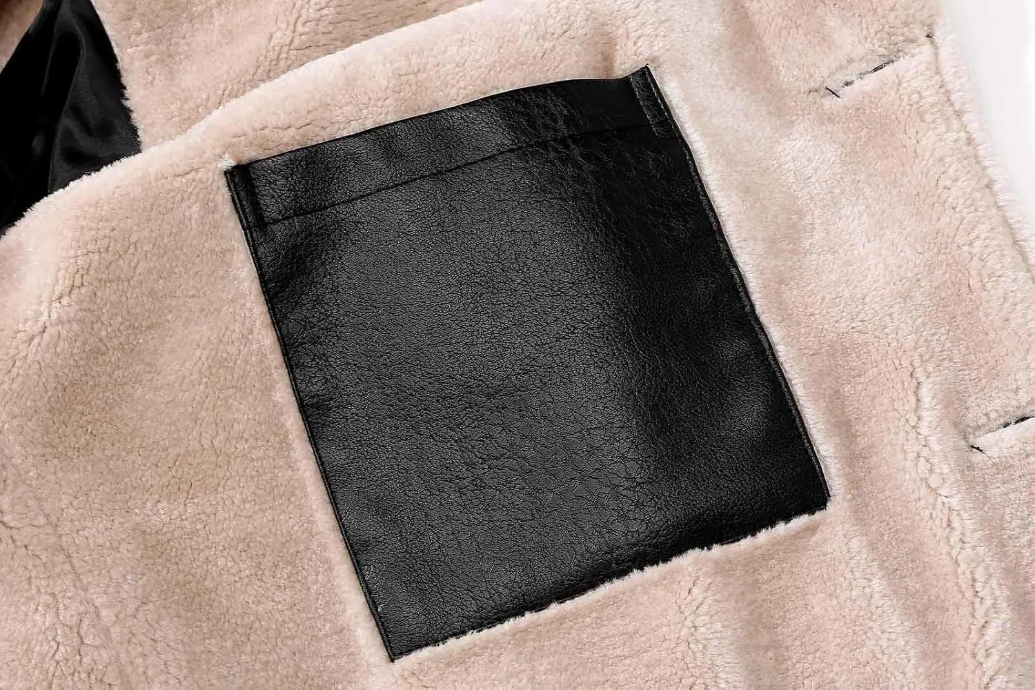 Mens Slim Fit Black Faux Leather Jacket Sherpa Fleece Lined Motorcycle Jacket Button Up Biker Bomber Jacket
