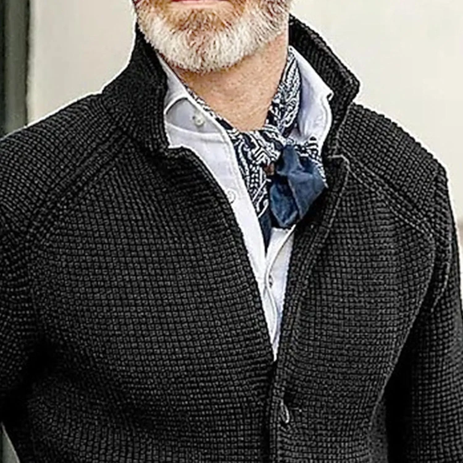 Mens Stand Collar Cardigan Sweaters Knit Textured Sweater Button Down Cardigans