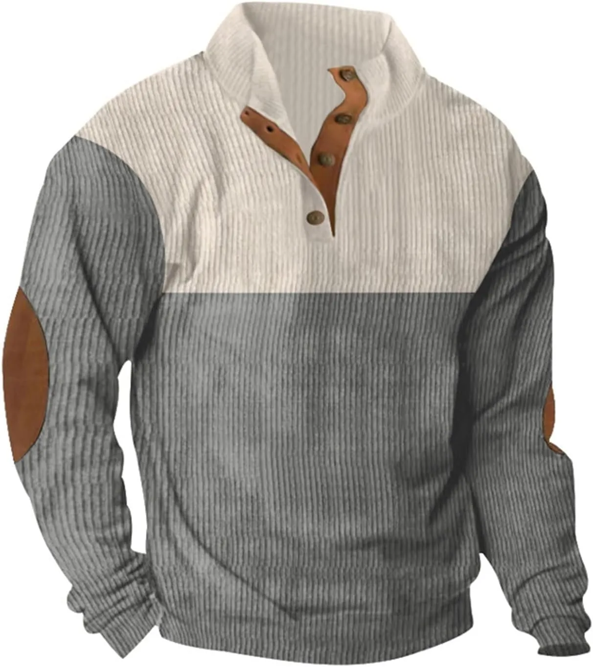 Mens Stand Collar Pullover Sweater Cable Knitted Chunky Winter Fashion Buttons Twisted Thermal Cashmere Sweaters