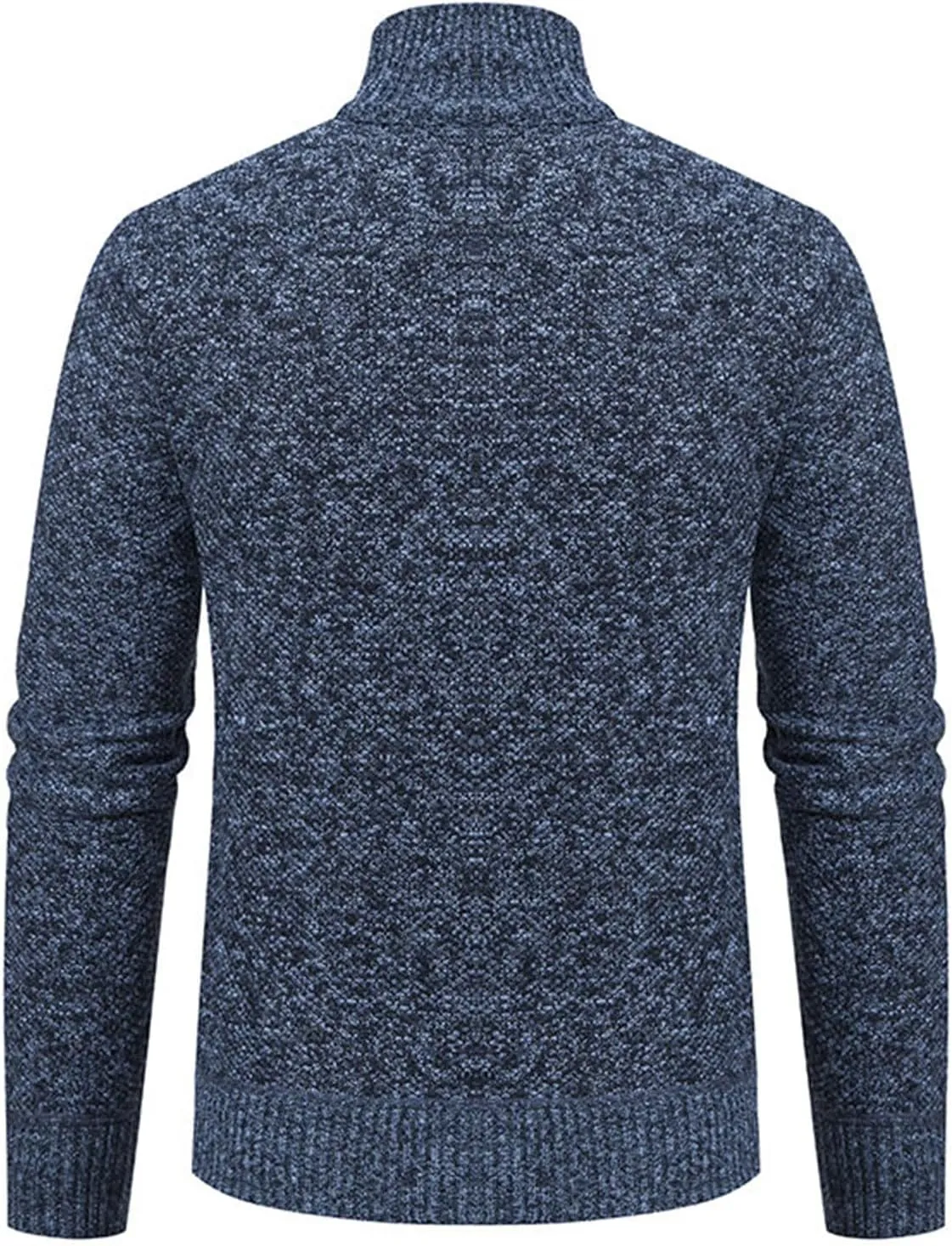 Mens Sweater Cardigan Full Zip Knitted Long Sleeve Stand Collar Sweaters Men Workout Solid Color Sweaters with Pocket