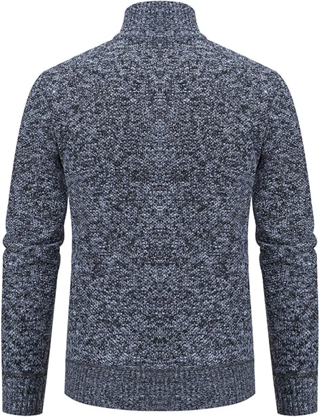 Mens Sweater Cardigan Full Zip Knitted Long Sleeve Stand Collar Sweaters Men Workout Solid Color Sweaters with Pocket