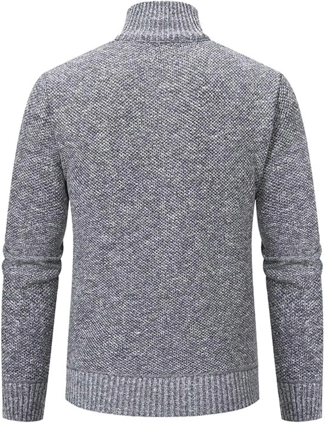 Mens Sweater Cardigan Full Zip Knitted Long Sleeve Stand Collar Sweaters Men Workout Solid Color Sweaters with Pocket