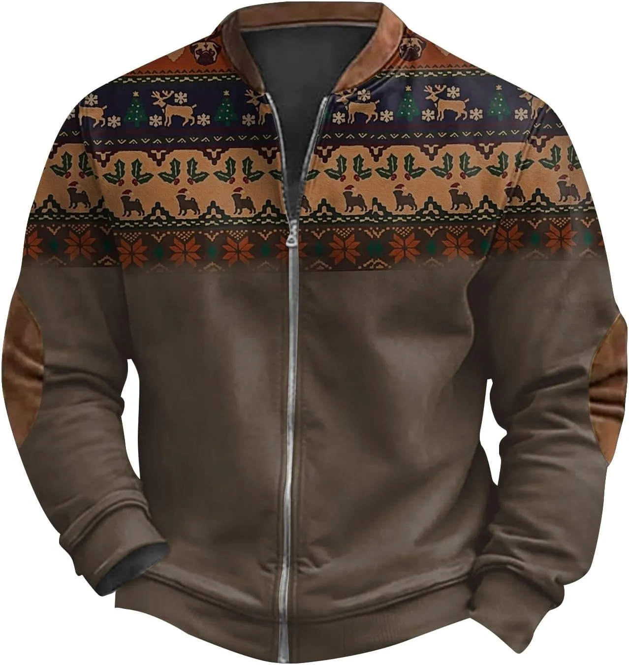 Men'S Sweater Elbow Patches Quarter Zip Sweater Vintage Waffle Polo Shirts And Fuuny St Patrick'S Day Sweatshirt