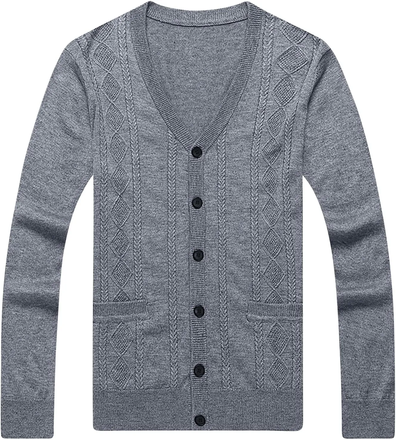 Mens V Neck Cardigan Sweater Lightweight Knit Cardigan Casual Open Front Sweater Button Down Cardigan Sweater