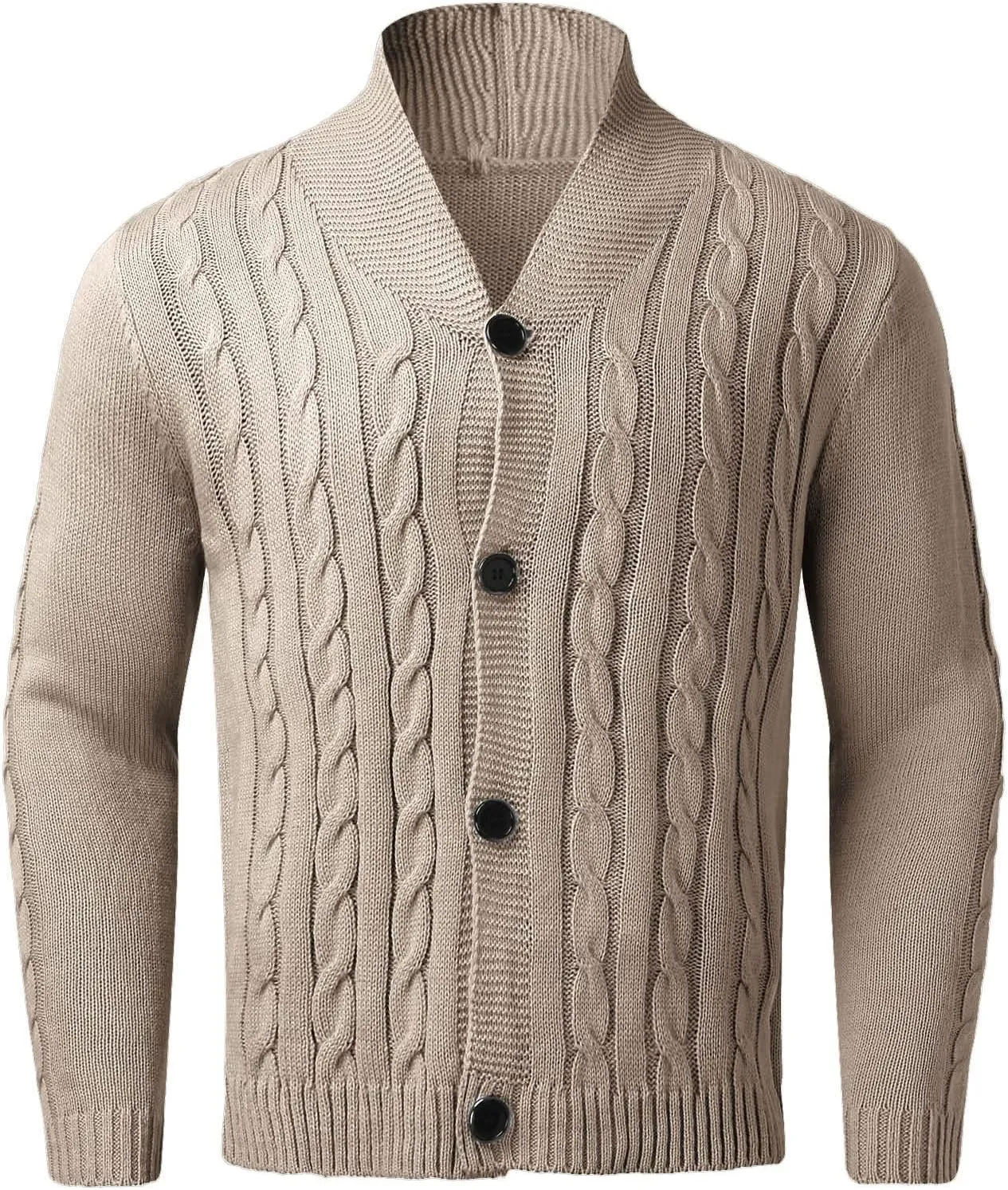 Men's V Neck Sweater Long Sleeve Shawl Collar Pullover Knitted Button Down Tops Solid Color Knitwear Oversize Sweater