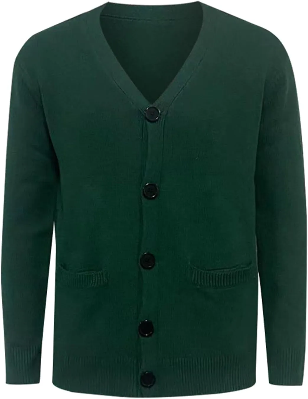 Men's Vintage Solid Long Sleeve Cardigan Sweater with Button V Neck Knitted Sweaters Casual Relaxe Fit Sweaters
