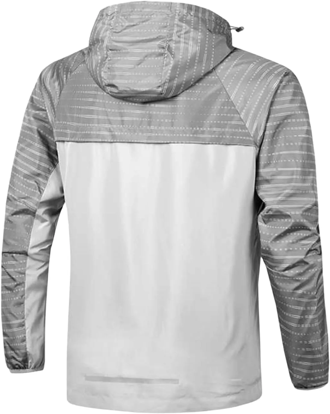 Mens Waterproof Windbreaker Jacket Lightweight Breathable Hooded Zip for Biking Hiking Running Travel