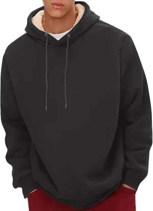 Men'S Winter Fleece Lined Hoodie Thick Thermal Sweatshirt Heavyweight Warm Hooded Pullovers Long Sleeve Outerwear