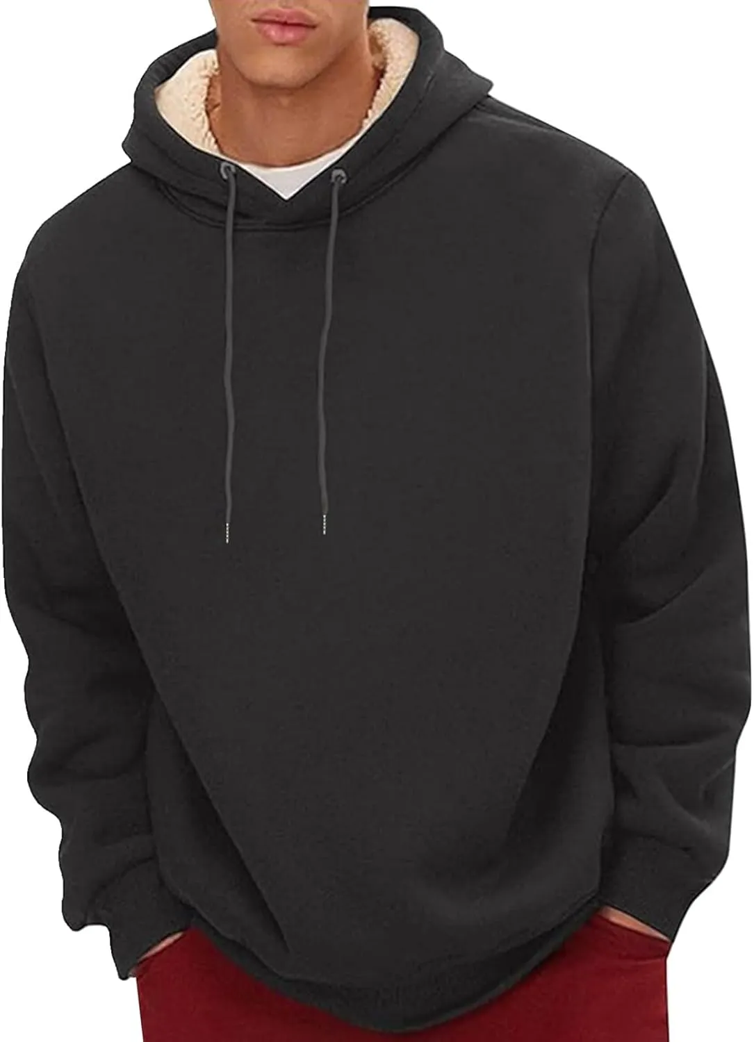 Men'S Winter Fleece Lined Hoodie Thick Thermal Sweatshirt Heavyweight Warm Hooded Pullovers Long Sleeve Outerwear