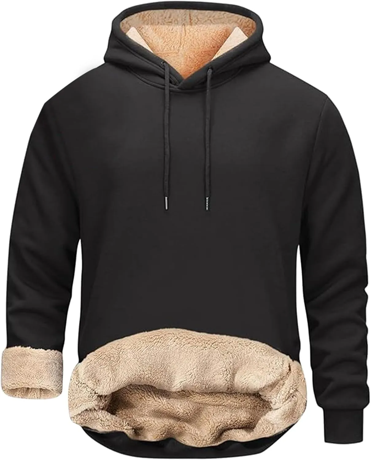 Men'S Winter Fleece Lined Hoodie Thick Thermal Sweatshirt Heavyweight Warm Hooded Pullovers Long Sleeve Outerwear