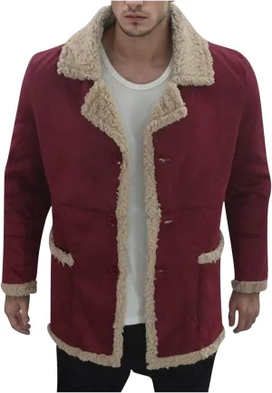 Men's Winter Jacket Fleece Lined Sherpa Jacket Warm Trucker Coat Thicken Overcoat Fashion Bomber Jacket Pea Coat