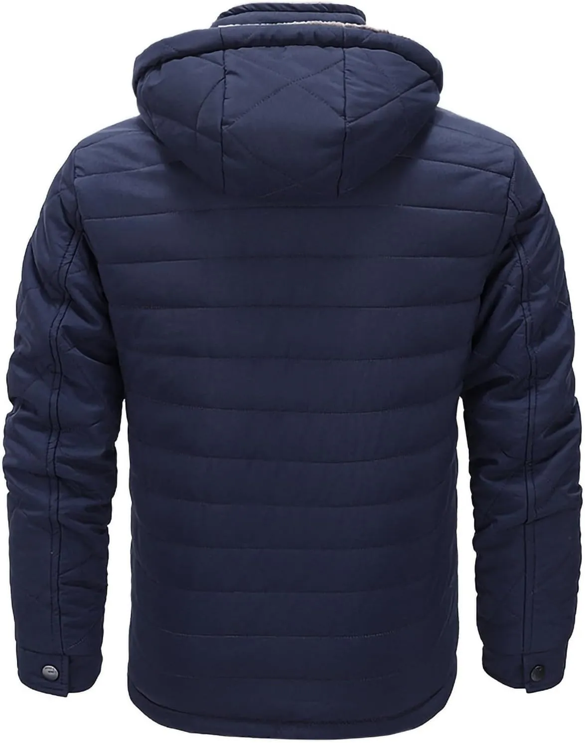 Men's Winter Sherpa Lined Jacket with Hood Warm Coats Fleece Zipper Hoodie Big and Tall Heavyweight Puffer Down Outwear
