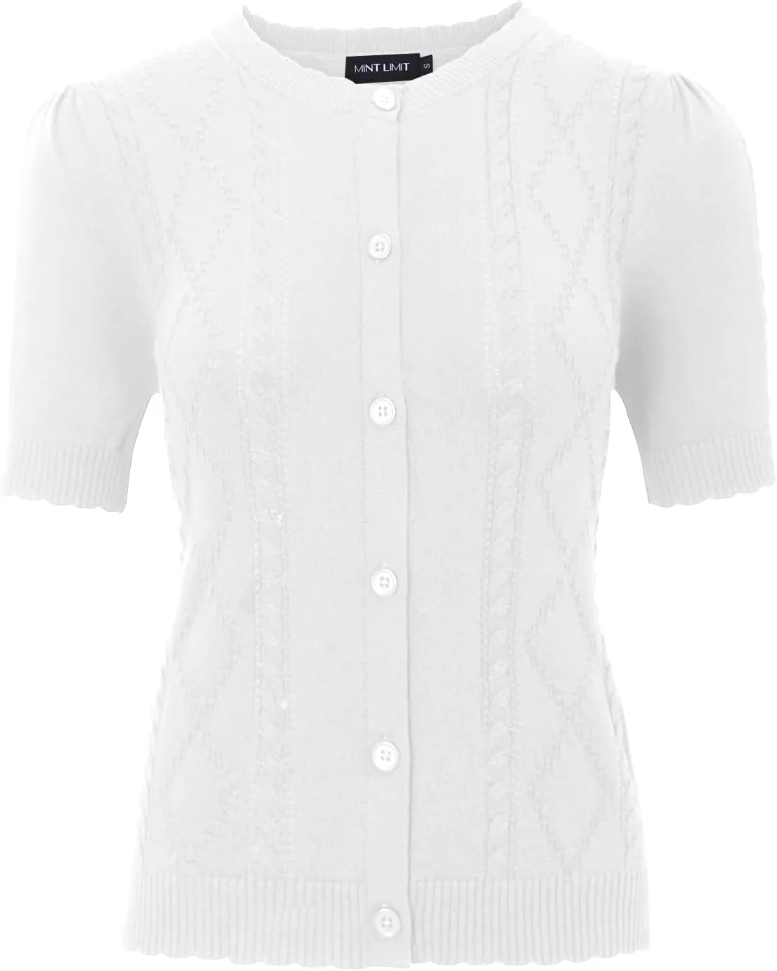 MINTLIMIT Cropped Cardigan Sweaters for Women 2025 V Neck Knit Bolero Shrugs Short Sleeve Lightweight Button Up Sweaters