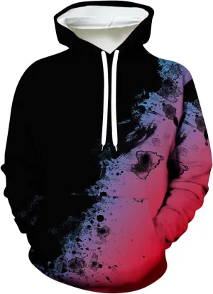 Muscularfit Hoodies for Men Graphic Funny Tie Dye Print Pullover Casual Stylish Long Sleeve Hooded Sweatshirts Loose Shirts