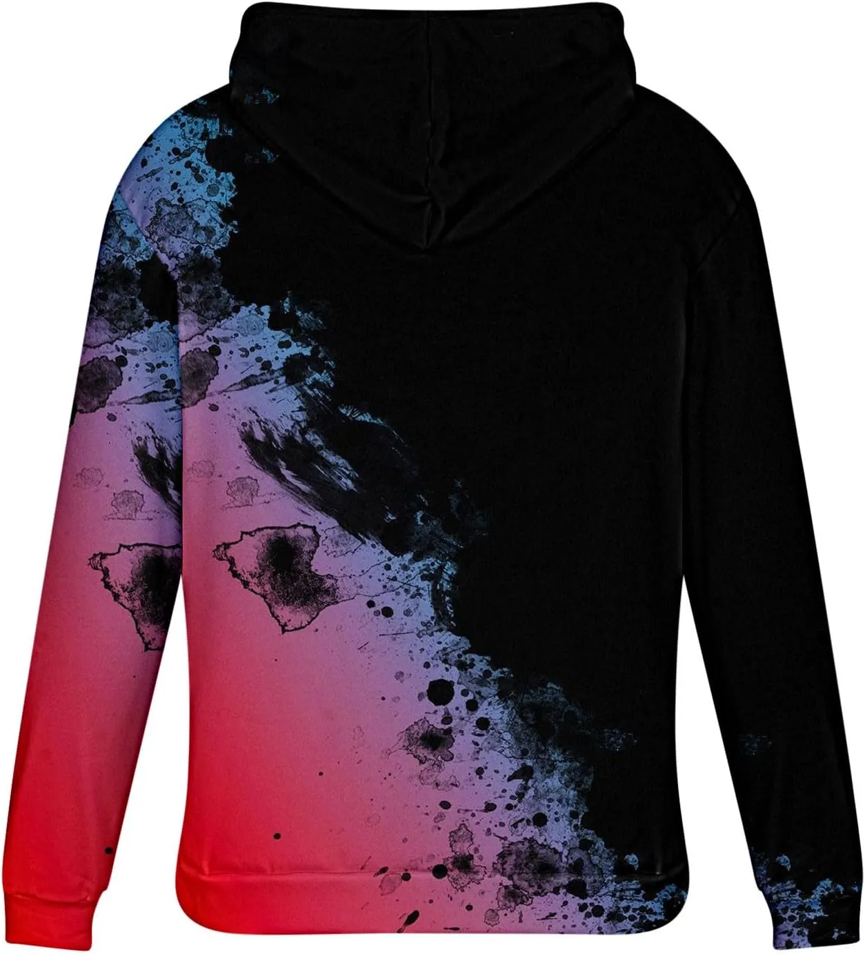 Muscularfit Hoodies for Men Graphic Funny Tie Dye Print Pullover Casual Stylish Long Sleeve Hooded Sweatshirts Loose Shirts