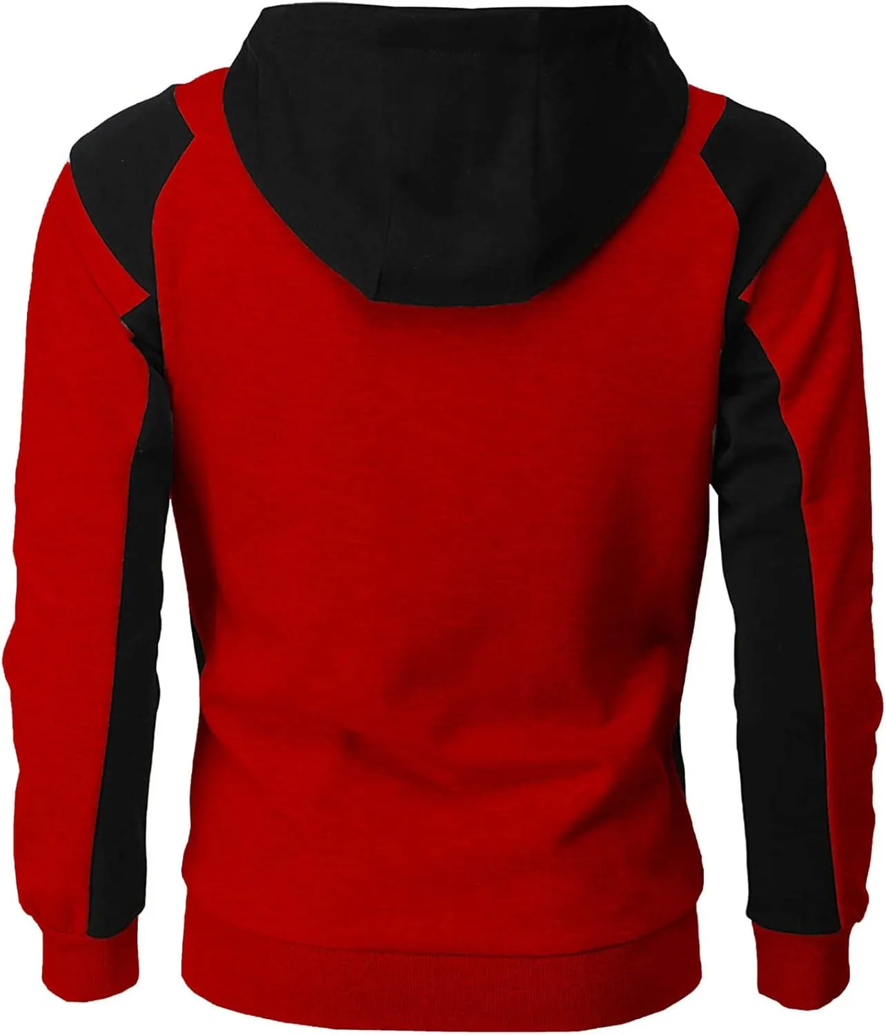 Muscularfit Hoodies for Men Zip Up With Designs Causal Color Block Pullover Crewneck Sweatshirts Slim Fit Workout Sport Shirt