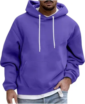 Muscularfit Mens Big and Tall Graphic Hoodies Causal Solid Drawstring Sports Pullover Hooded Long Sleeve Workout Sweatshirts