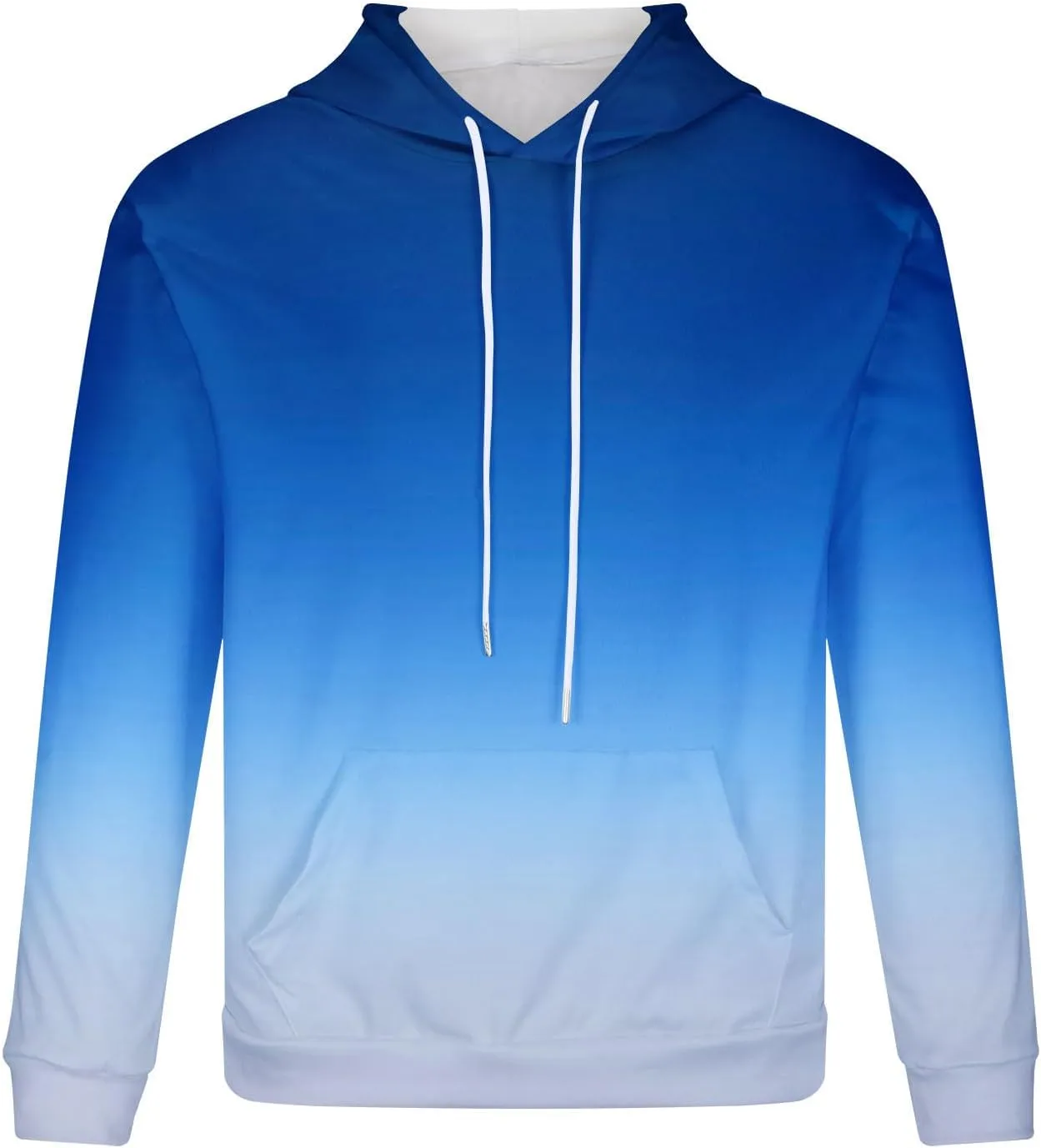 Muscularfit Sweatshirts for Men Big and Tall Long Sleeve Drawstring Hooded Pullover Casual Gradient Color Hoodies With Pocket